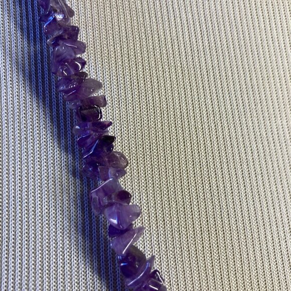 Amethyst Chip Single Strand Necklace - Picture 3 of 5